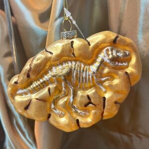Ornament Gold Dinosaur Fossil Reptile Blown Glass St. Nicholas Square